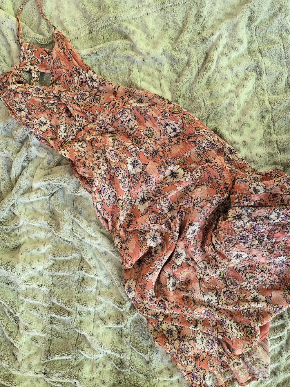 Lulu's Coral Floral Maxi Dress